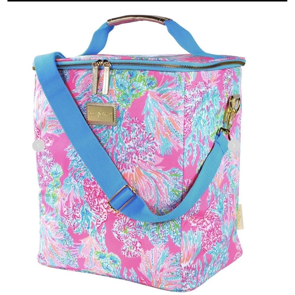 Lilly Pulitzer Seaing Things RARE‎ Insulated Cooler Bag Women Pink Blue Tropical
